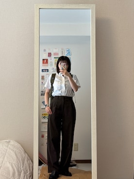 「アイテム（バックパック/リュック）」を使った、はんみさん（レディース・157cm）の夏コーディネート