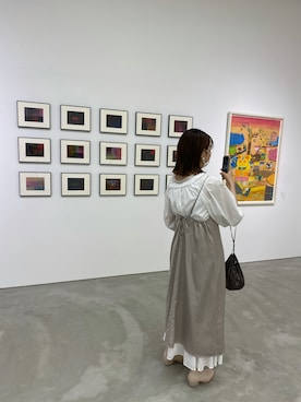 「バルーン袖」｜「アイテム（ワンピース/ドレス）」を使った、みたんさん（レディース・157cm）の夏コーディネート