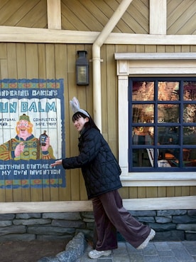 「アイテム（つなぎ/オールインワン）」を使った、はんみさん（レディース・157cm）の冬コーディネート