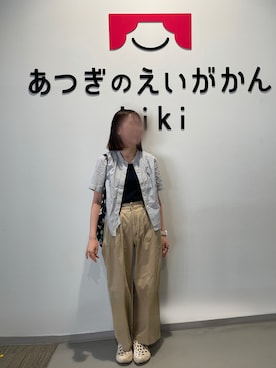 「アイテム（チノパンツ）」を使った、はんみさん（レディース・157cm）の夏コーディネート
