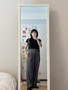 「アイテム（バックパック/リュック）」を使った、はんみさん（レディース・157cm）の夏コーディネート