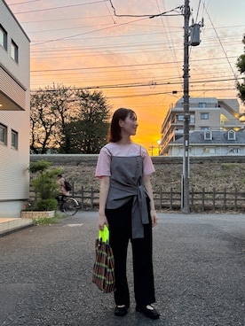 「w closet（ダブルクローゼット）のアイテム」を使った、はんみさん（レディース・157cm）の夏コーディネート