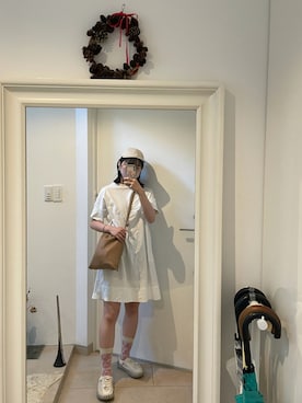 「w closet」｜「アイテム（帽子）」を使った、みたんさん（レディース・157cm）の夏コーディネート