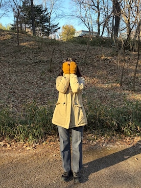 「patagonia（パタゴニア）のアイテム」を使った、はんみさん（レディース・157cm）の冬コーディネート