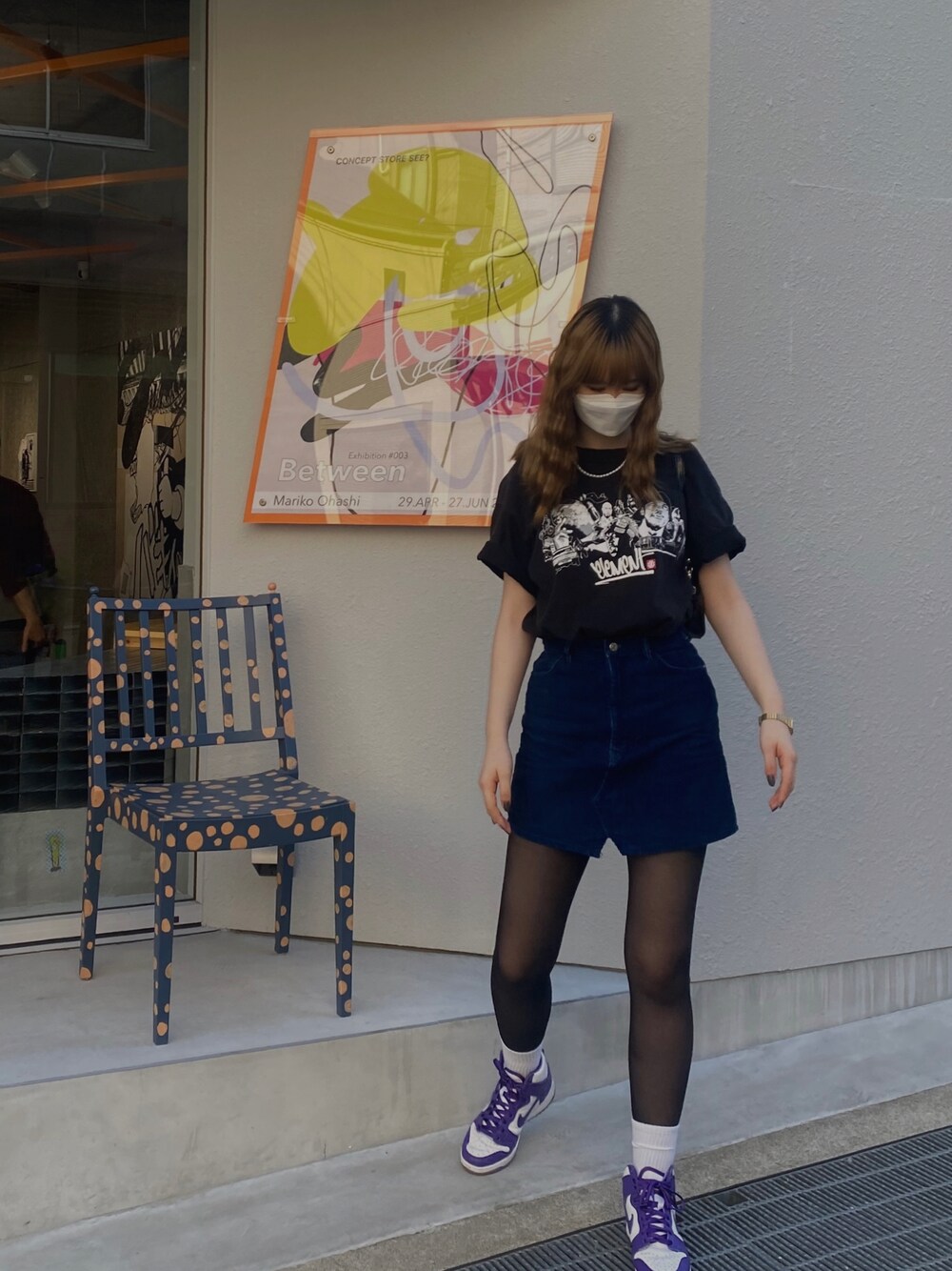 「summer、sporty、ナイキ、ootd、プチプラ、カフェ、シンプルコーデ、シンプル、おしゃれさんと繋がりたい、いいね返し、いいね、save、フォローお願いします🤑」｜「NIKEのアイテム（スニーカー、パープル系）」を使った、micoさん（レディース・166cm）の夏コーディネートの1枚目の写真