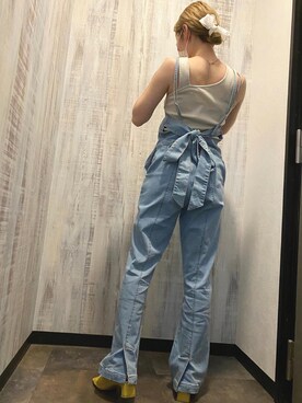 「Chico（チコ）のアイテム（オールインワン・サロペット）」を使った、🥜さん（レディース・151cm）の夏コーディネート