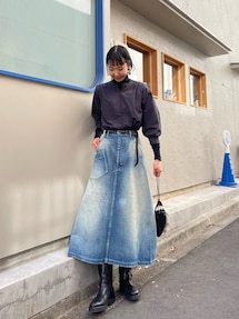 ミナペルホネン　デニムジャンバースカート always ジャンパースカート - minä perhonen