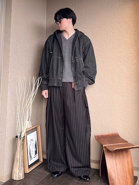 「アイテム（イヤーカフ）」を使った、takumaさん（メンズ・180cm）の冬コーディネート