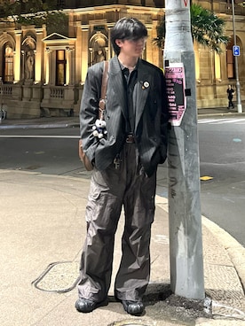 「アイテム（カーゴパンツ）」を使った、takumaさん（メンズ・180cm）の春コーディネート