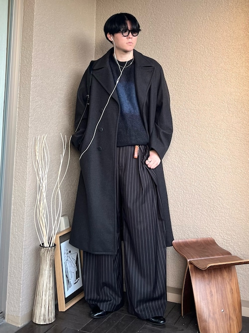 SMOOTH HERRINGBONE MAXI OVER COAT（チェスターコート）｜WYM LIDNM