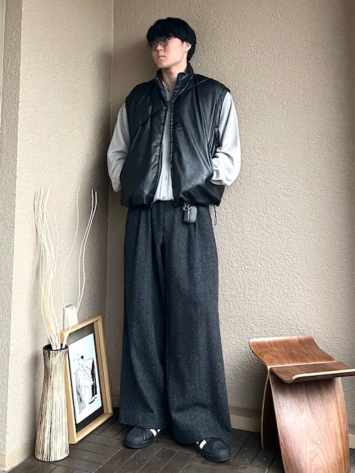 ダブルジップ 2way ダウン ジャケット グレー レオパード サイズ1 ダブルジップ 2way ダウン ジャケット グレー レオパード サイズ1