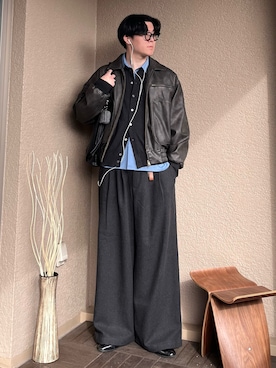 「アイテム（イヤーカフ）」を使った、takumaさん（メンズ・180cm）の秋コーディネート