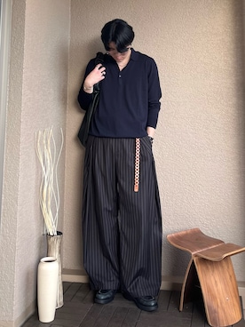 「アイテム（ポロシャツ）」を使った、takumaさん（メンズ・180cm）の秋コーディネート