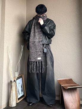 「アイテム（ブルゾン）」を使った、takumaさん（メンズ・180cm）の冬コーディネート