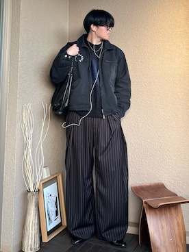 「アイテム（イヤーカフ）」を使った、takumaさん（メンズ・180cm）の冬コーディネート