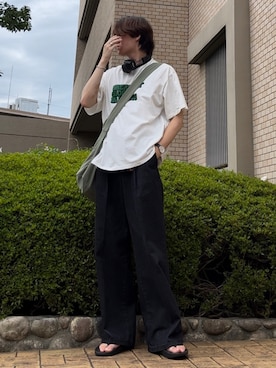 「BASQUE magenta（バスクマゼンタ）のアイテム」を使った、takumaさん（メンズ・179cm）の夏コーディネート