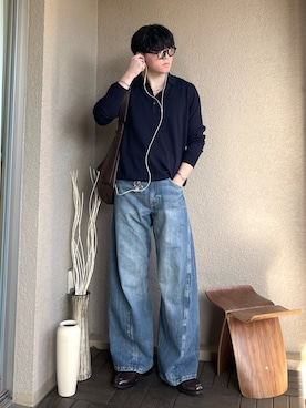 「アイテム（ポロシャツ）」を使った、takumaさん（メンズ・180cm）の秋コーディネート
