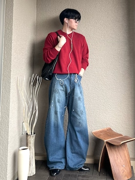 「アイテム（バングル/リストバンド）」を使った、takumaさん（メンズ・180cm・20代）の秋コーディネート