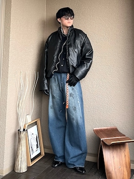 「アイテム（手袋）」を使った、takumaさん（メンズ・180cm）の冬コーディネート