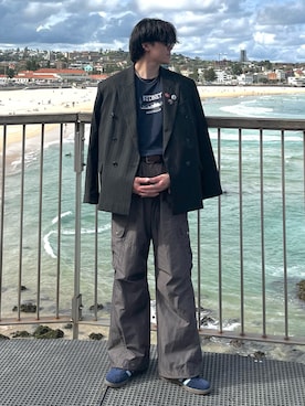 「アイテム（カーゴパンツ）」を使った、takumaさん（メンズ・180cm）の春コーディネート