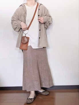 「コーデュロイシャツ」｜さやかさん（レディース・153cm）の春コーディネート