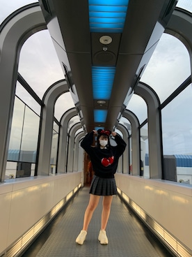 「KIRSH（キルシー）のアイテム（スウェット）」を使った、ぴーちぇるさん（レディース・156cm）の夏コーディネート