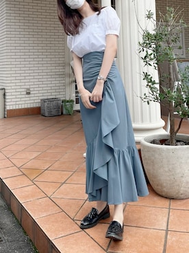 「アイテム（スカート）」を使った、naaさん（レディース・168cm）の秋コーディネート