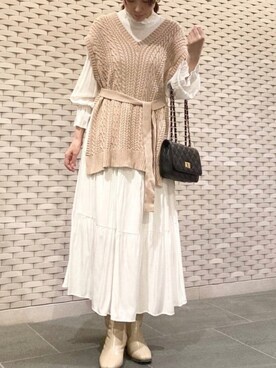 「DONOBAN（ドノバン）のアイテム（ピアス（両耳用））」を使った、Ayuさん（レディース・161cm）の秋コーディネート