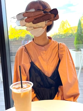 「URBAN RESEARCH（アーバンリサーチ）のヴィンテージサテンBACKリボンキャミソールワンピース（ワンピース）」を使った、しおり【相互】    さん（レディース・158cm）の秋コーディネート