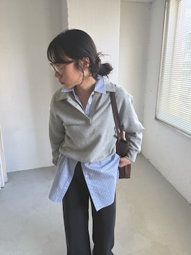 「アイテム（パンプス、ブルー系）」を使った、harunaさん（レディース・164cm）の秋コーディネート