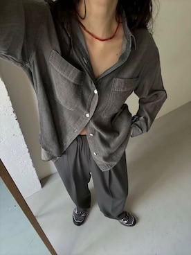 「URBAN RESEARCH DOORS（アーバンリサーチドアーズ）のシアーデニムシャツ（シャツ/ブラウス）」を使った、harunaさん（レディース・164cm）の夏コーディネート