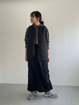 「アイテム（バレッタ/ヘアクリップ）」を使った、harunaさん（レディース・164cm）の秋コーディネート