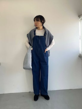 「クラークス」｜「アイテム（オールインワン・サロペット）」を使った、harunaさん（レディース・164cm）の冬コーディネート