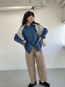 「clarks」｜「アイテム（スウェット）」を使った、harunaさん（レディース・164cm）の冬コーディネート