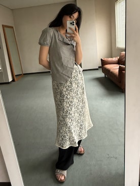 「URBAN RESEARCH DOORS（アーバンリサーチドアーズ）の『別注』ElisaNovelli×DOORS　レースキャミワンピース（One piece dress、ホワイト系）」を使った、harunaさん（レディース・164cm）の春コーディネート