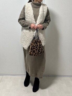 「no brand（ノーブランド）のアイテム（その他アウター）」を使った、hironさん（レディース・157cm）の冬コーディネート