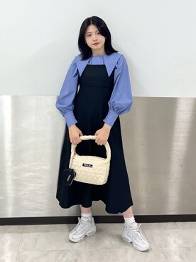 「MILKFED.」｜「アイテム（ワンピース/ドレス）」を使った、佐藤 舞花さん（レディース・161cm）の秋コーディネート