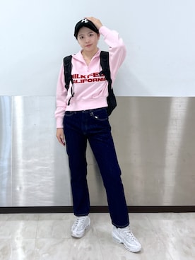 「MILKFED.」｜「アイテム（スウェット）」を使った、佐藤 舞花さん（レディース・161cm）の秋コーディネート