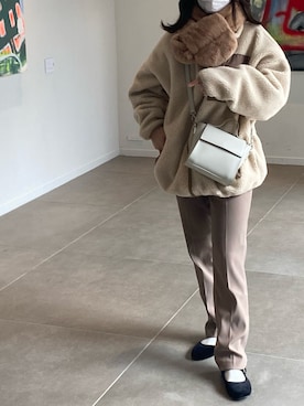 「SVEC（シュベック）のカンフーシューズ kung fu Shoes / ストラップパンプス（バレエシューズ）」を使った、yaoさん（レディース・154cm）の冬コーディネート