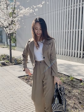 「ANAP（アナップ）のアイテム（ジャケット/アウター）」を使った、ayaさん（レディース・163cm）の春コーディネート
