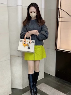 「RANDA」｜「アイテム（ブーツ）」を使った、ayaさん（レディース・163cm）の冬コーディネート