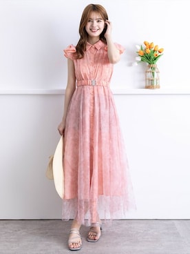 「clear（クリア）のアイテム（帽子）」を使った、clear(クリア)さん（レディース・161cm）の春コーディネート