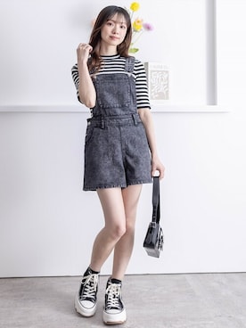 「clear（クリア）のアイテム（オールインワン・サロペット）」を使った、clear(クリア)さん（レディース・153cm）の夏コーディネート
