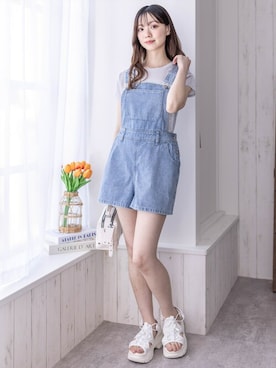 「clear（クリア）のアイテム（オールインワン・サロペット）」を使った、clear(クリア)さん（レディース・153cm）の夏コーディネート