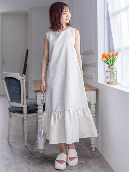 新品●パーリーゲイツ●グラデーション柄　ノースリーブ ワンピース　ホワイト/S 新品○パーリーゲイツ○グラデーション柄 ノースリーブ