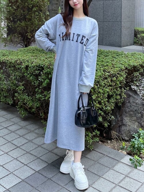 セール】【低身長用サイズ有】Iラインスウェットワンピース [大人