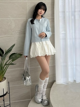「大人ガーリー」｜「アイテム（その他アウター）」を使った、clear(クリア)さん（レディース・162cm）の春コーディネート