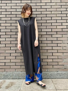 「リラックスパンツ」｜「アイテム（ワンピース/ドレス）」を使った、西平さん（レディース・160cm）の夏コーディネート