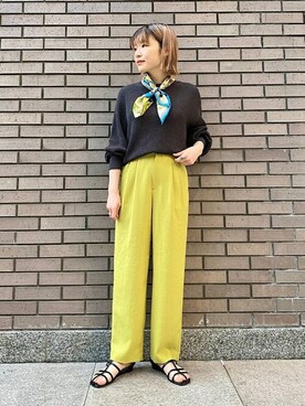 「アイテム（財布/小物、ブルー系）」を使った、西平さん（レディース・160cm）の春コーディネート