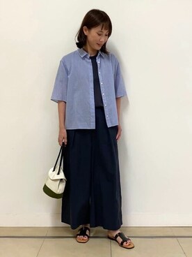 「human woman（ヒューマンウーマン）の◆ＪACK ＧOMMEバッグ（ハンドバッグ）」を使った、numataさん（レディース・158cm）の夏コーディネート